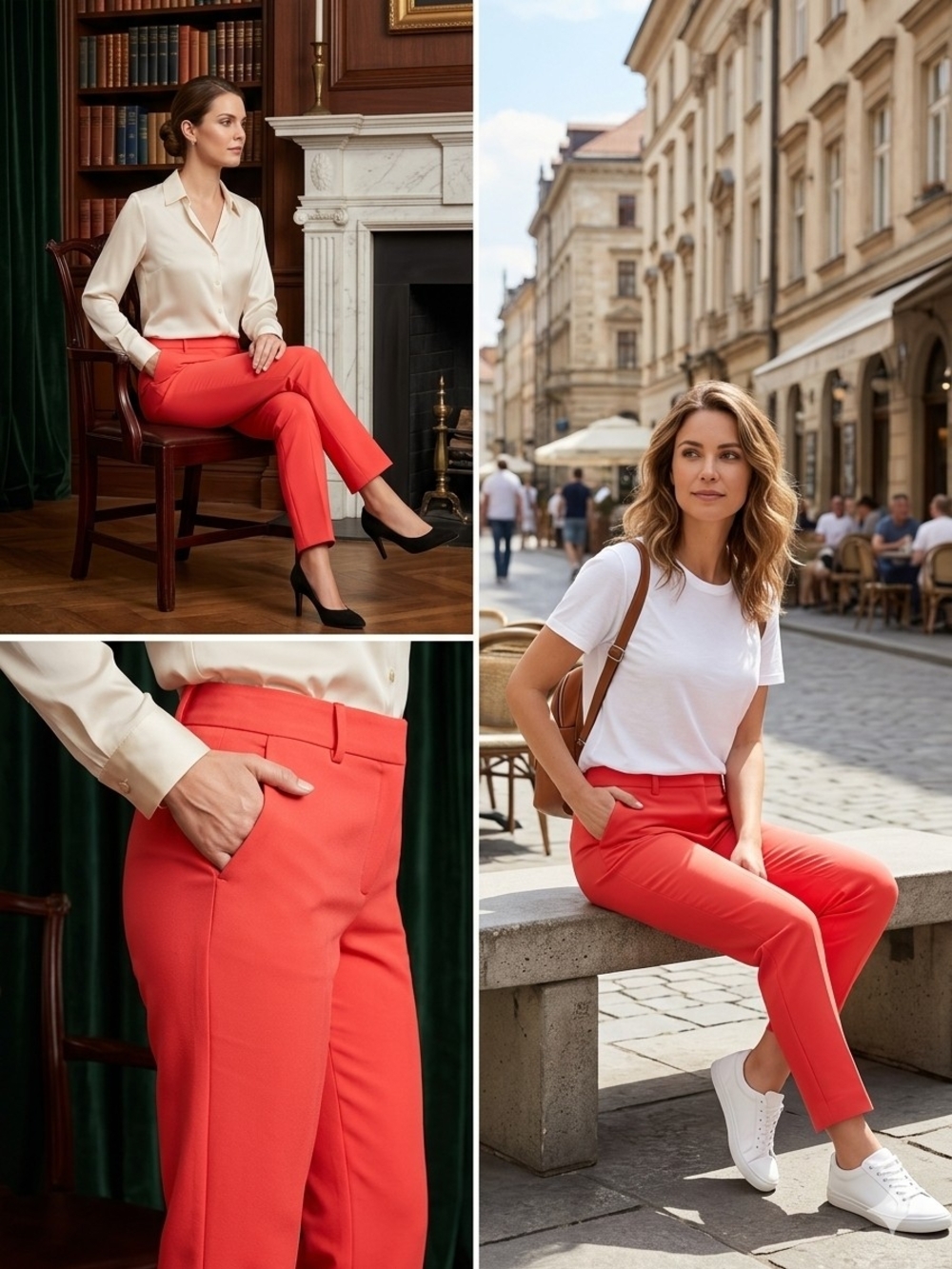 LOFT Coral Slim Cropped Ankle Pants